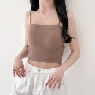 Soft Cheese Square Sleeveless Bralette in 2 Lengths