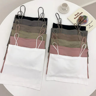 Soft Cheese Square Sleeveless Bralette in 2 Lengths