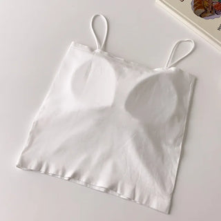 Soft Cheese Square Sleeveless Bralette in 2 Lengths