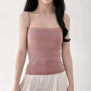 Soft Cheese Square Sleeveless Bralette in 2 Lengths