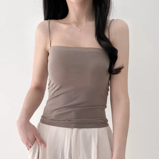 Soft Cheese Square Sleeveless Bralette in 2 Lengths