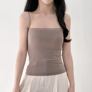 Soft Cheese Square Sleeveless Bralette in 2 Lengths
