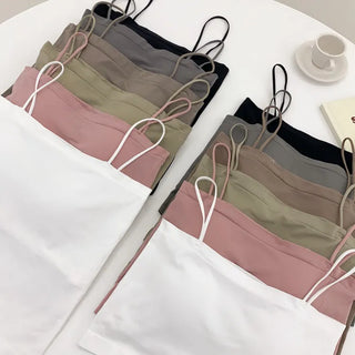 Soft Cheese Square Sleeveless Bralette in 2 Lengths