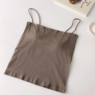Soft Cheese Square Sleeveless Bralette in 2 Lengths