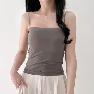 Soft Cheese Square Sleeveless Bralette in 2 Lengths