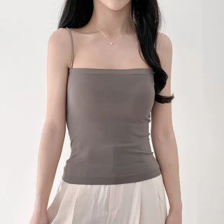 Soft Cheese Square Sleeveless Bralette in 2 Lengths