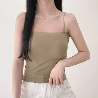 Soft Cheese Square Sleeveless Bralette in 2 Lengths