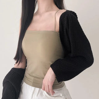 Soft Cheese Square Sleeveless Bralette in 2 Lengths