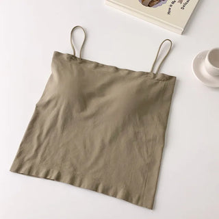 Soft Cheese Square Sleeveless Bralette in 2 Lengths