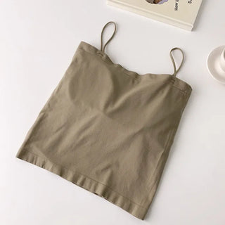 Soft Cheese Square Sleeveless Bralette in 2 Lengths