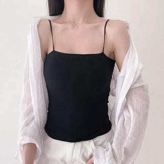 Soft Cheese Square Sleeveless Bralette in 2 Lengths