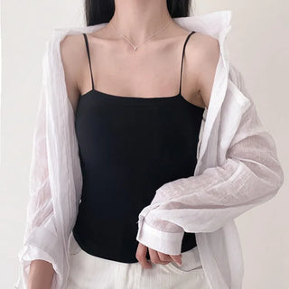 Soft Cheese Square Sleeveless Bralette in 2 Lengths