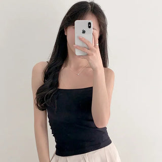 Soft Cheese Square Sleeveless Bralette in 2 Lengths