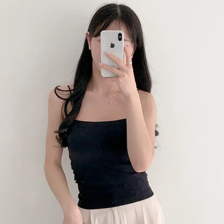 Soft Cheese Square Sleeveless Bralette in 2 Lengths