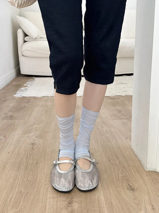 Summer Layer Cotton Color See-through Short Leg Warmers