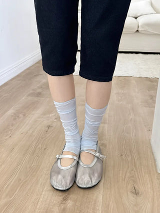 Summer Layer Cotton Color See-through Short Leg Warmers