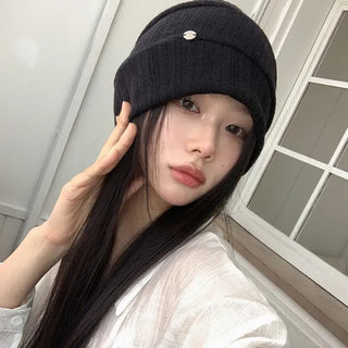 Modern Coin Soft See-through Knit Beanie Hat