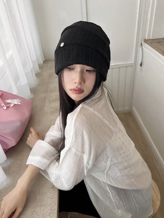 Modern Coin Soft See-through Knit Beanie Hat