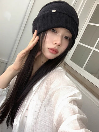 Modern Coin Soft See-through Knit Beanie Hat