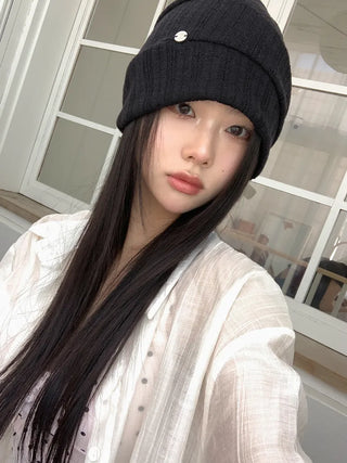Modern Coin Soft See-through Knit Beanie Hat