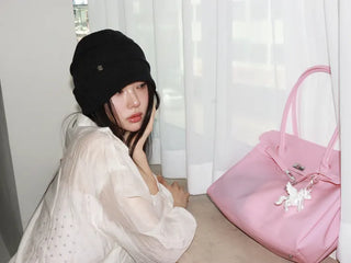 Modern Coin Soft See-through Knit Beanie Hat