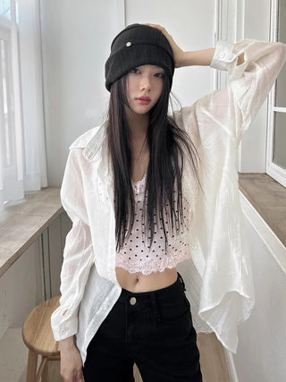 Modern Coin Soft See-through Knit Beanie Hat
