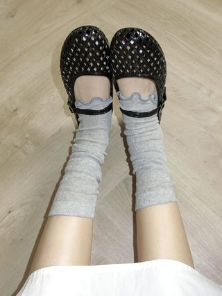 Merry Buckle Flat Shoes Summer Flats Sandals Jelly Shoes