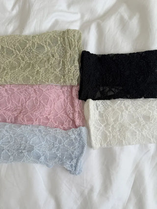 Half-Banding Lace See-through Color Leg Warmers