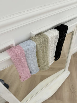 Half-Banding Lace See-through Color Leg Warmers