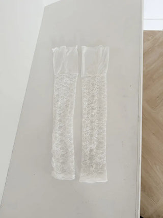 Half-Banding Lace See-through Color Leg Warmers
