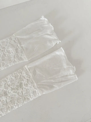 Half-Banding Lace See-through Color Leg Warmers