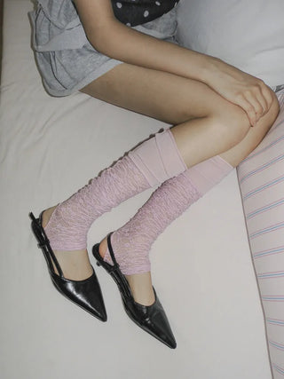 Half-Banding Lace See-through Color Leg Warmers