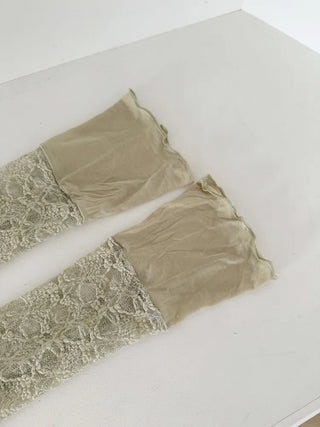 Half-Banding Lace See-through Color Leg Warmers