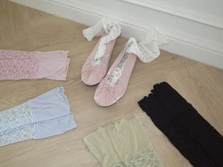 Half-Banding Lace See-through Color Leg Warmers