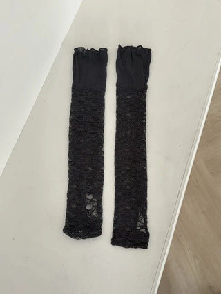 Half-Banding Lace See-through Color Leg Warmers