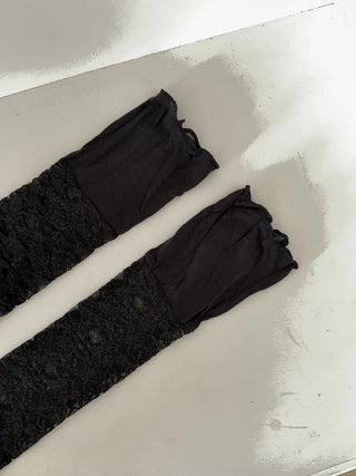Half-Banding Lace See-through Color Leg Warmers