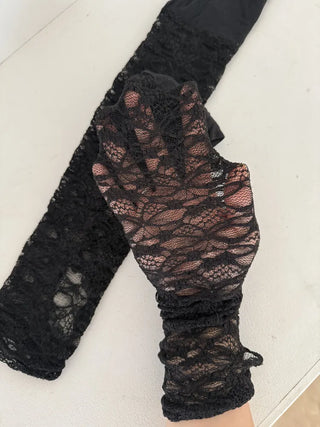 Half-Banding Lace See-through Color Leg Warmers