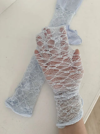 Half-Banding Lace See-through Color Leg Warmers