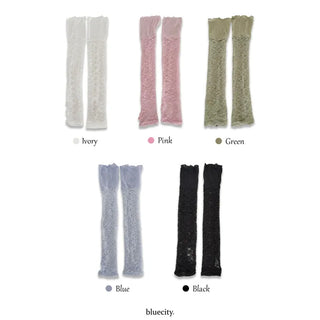Half-Banding Lace See-through Color Leg Warmers