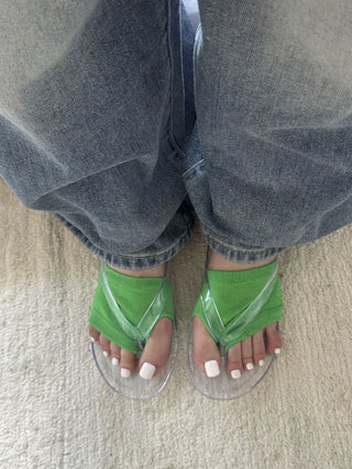Flip-flop Toe Socks Color Basic Wide-hole Socks Toe Socks