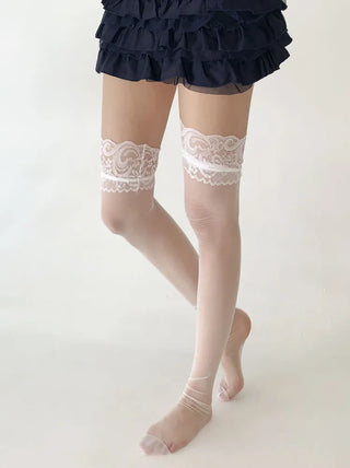 See-through Lace Mesh Pattern Knee Socks Tabi Stockings Socks Collection