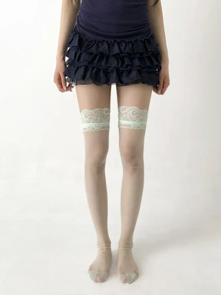 See-through Lace Mesh Pattern Knee Socks Tabi Stockings Socks Collection