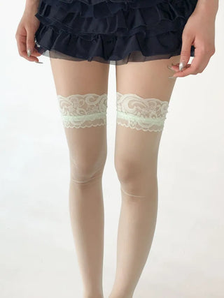 See-through Lace Mesh Pattern Knee Socks Tabi Stockings Socks Collection