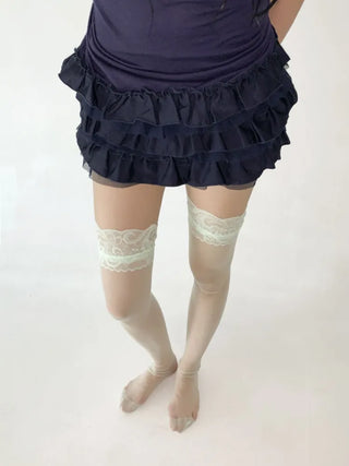See-through Lace Mesh Pattern Knee Socks Tabi Stockings Socks Collection