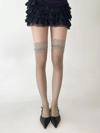 See-through Lace Mesh Pattern Knee Socks Tabi Stockings Socks Collection