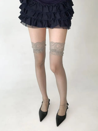 See-through Lace Mesh Pattern Knee Socks Tabi Stockings Socks Collection