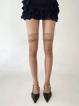 See-through Lace Mesh Pattern Knee Socks Tabi Stockings Socks Collection