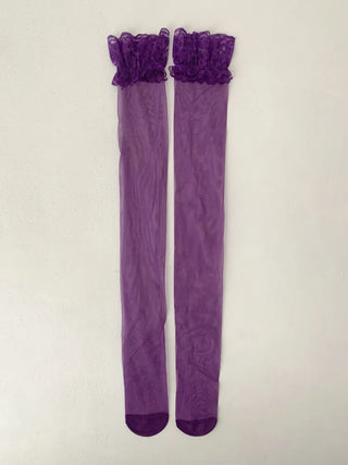 See-through Lace Mesh Pattern Knee Socks Tabi Stockings Socks Collection