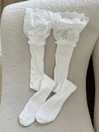 See-through Lace Mesh Pattern Knee Socks Tabi Stockings Socks Collection