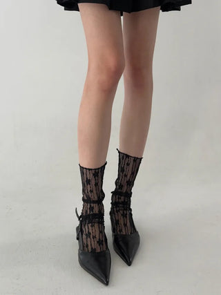 See-through Lace Mesh Pattern Knee Socks Tabi Stockings Socks Collection